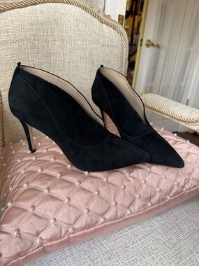 Boden Black Suede Pointed-Toe High Heel Booties US 8- 8.5